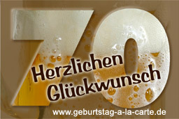 70. Geburtstag Karte Bier